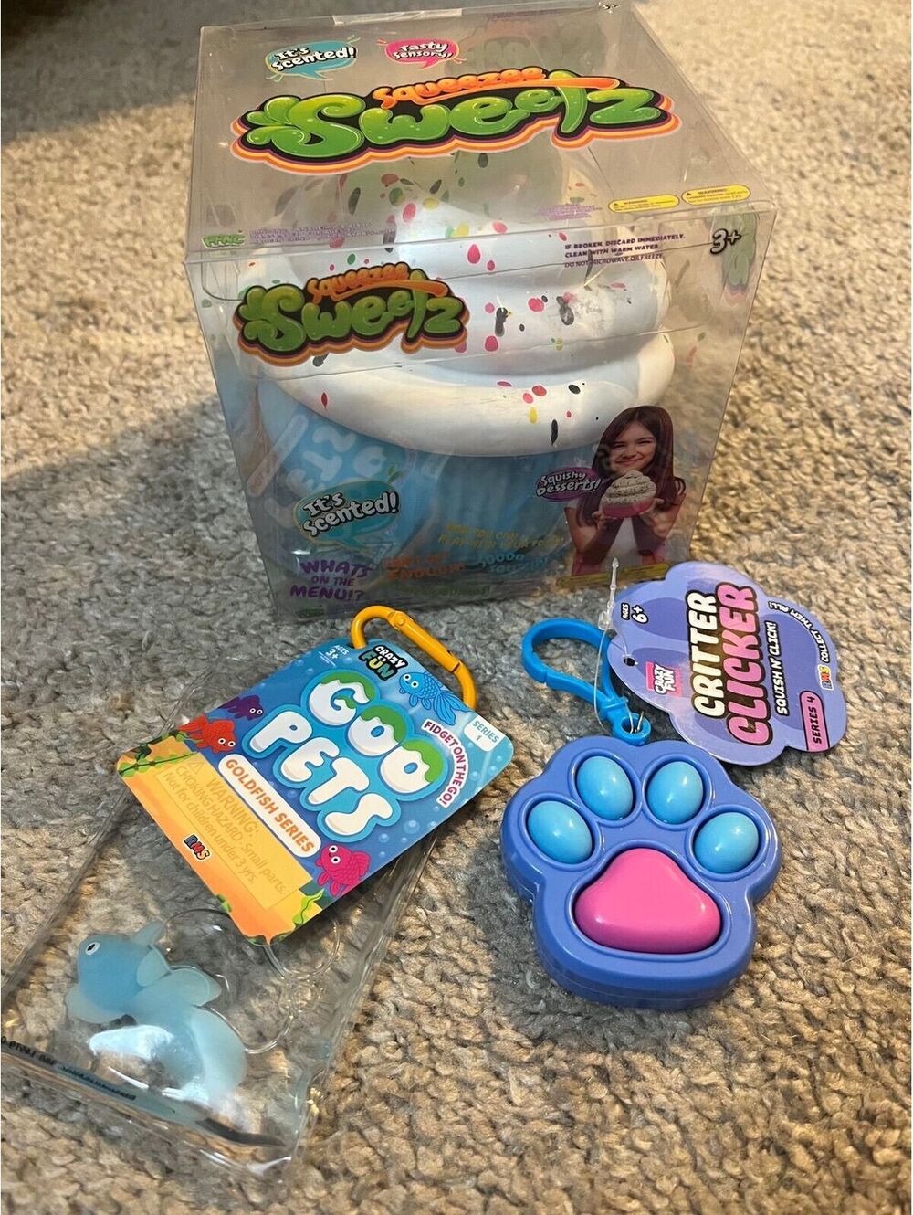 Bundle Scented Dessert Squishy Goo Pets Goldfish Critter Clicker Paw Fidget